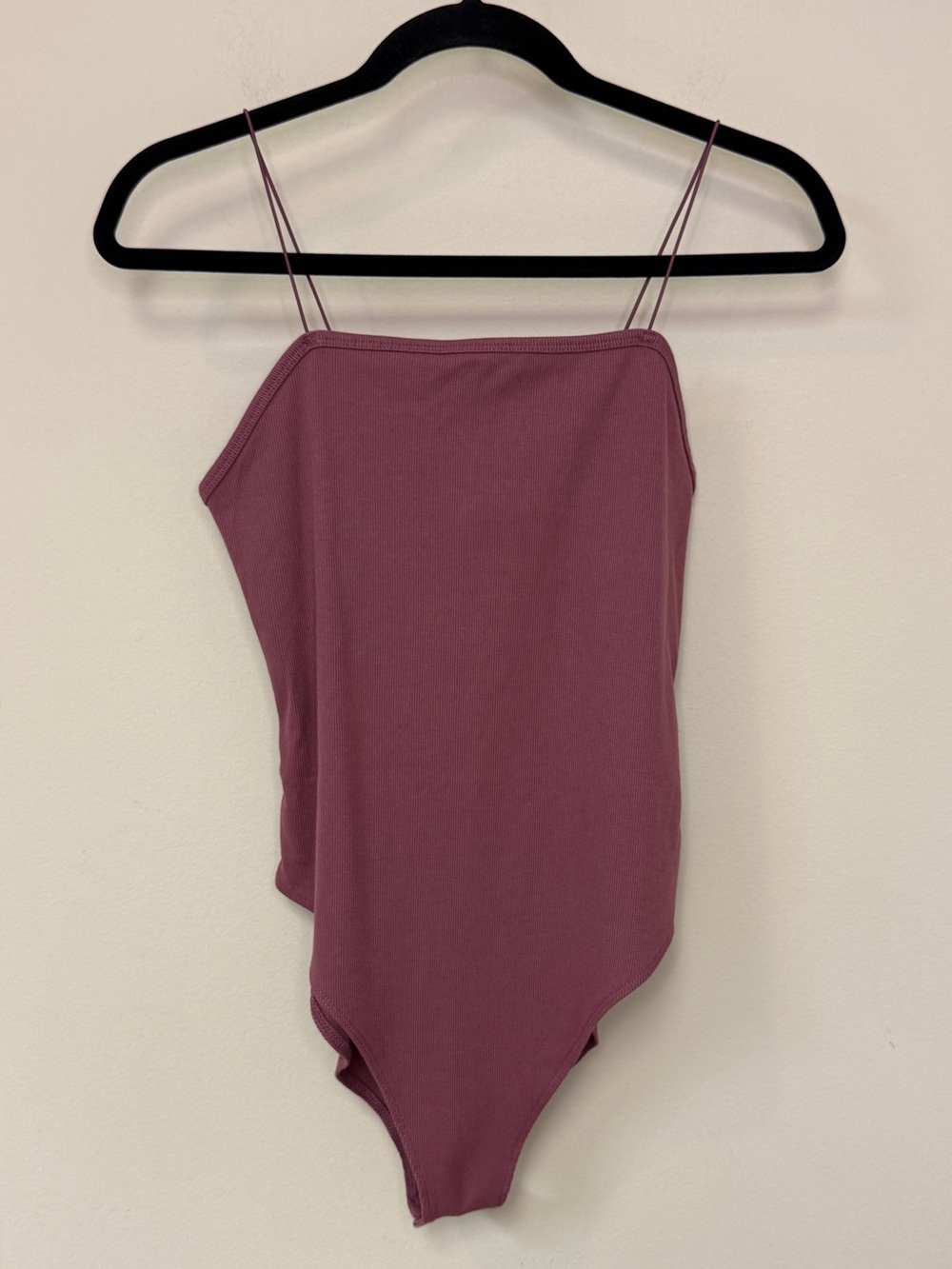 Wild Fable: Women's Ribbed Spaghetti Strap Plum / Purple Cami Bodysuit, Size M